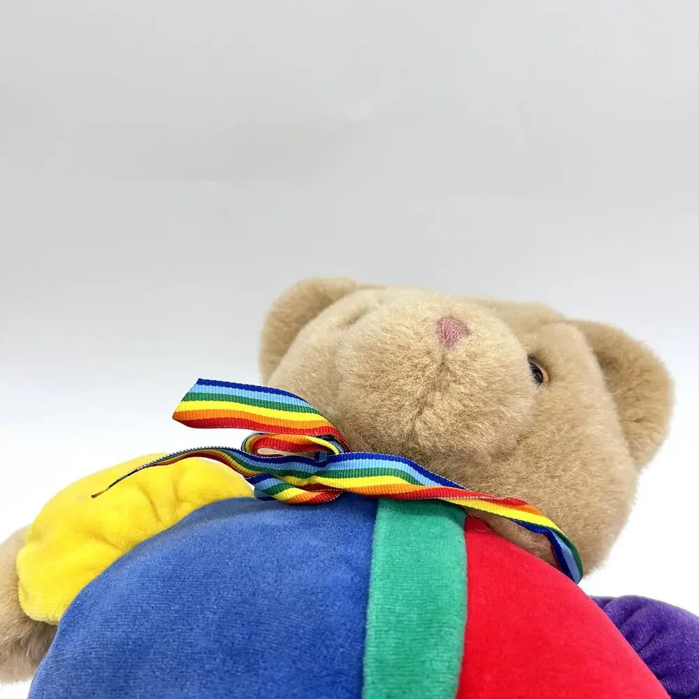 Vintage Eden Primary Colors Bear Stuffed Animal 80's Plush Rainbow Teddy 13